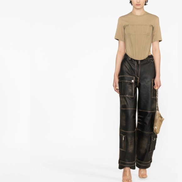 Dion Lee corset-style T-shirt Beige Size M - Picture 2 of 3